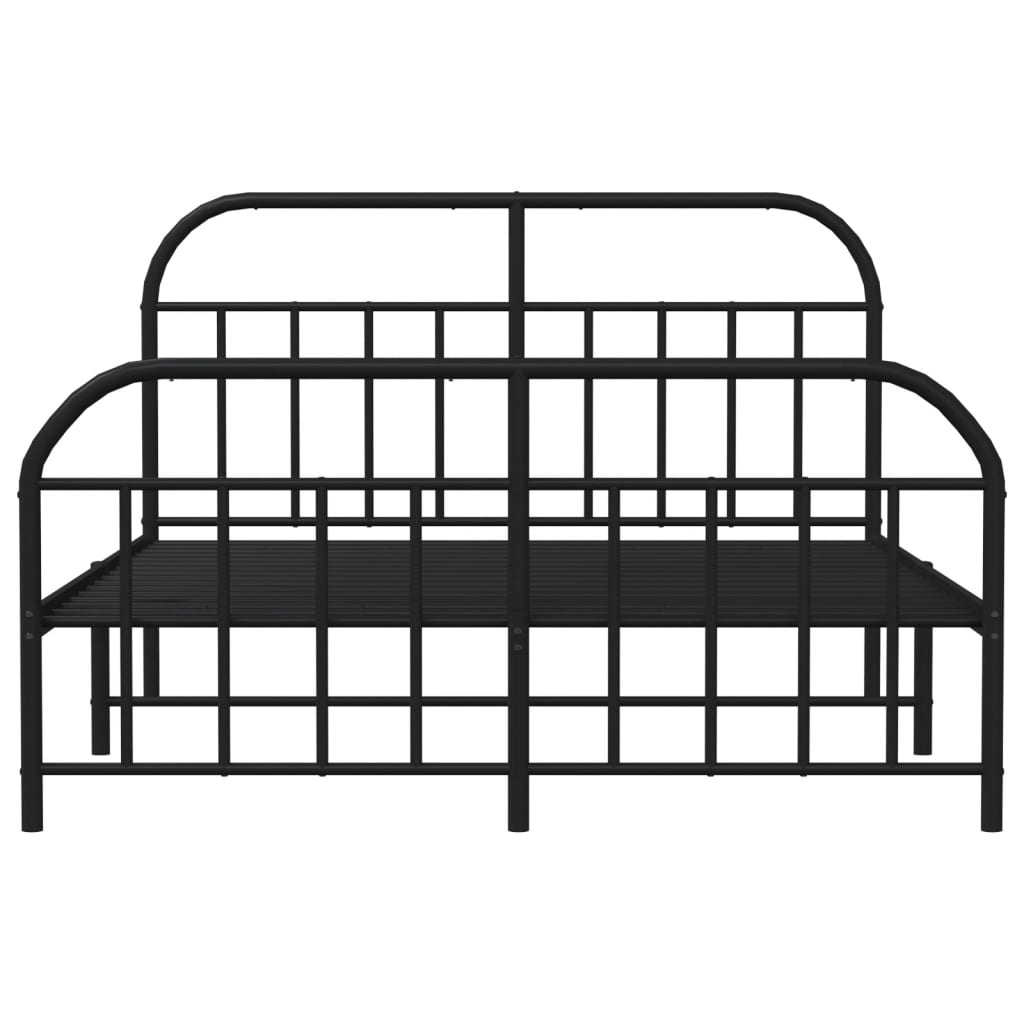 Estrutura de cama com cabeceira e pés 160x200 cm metal preto