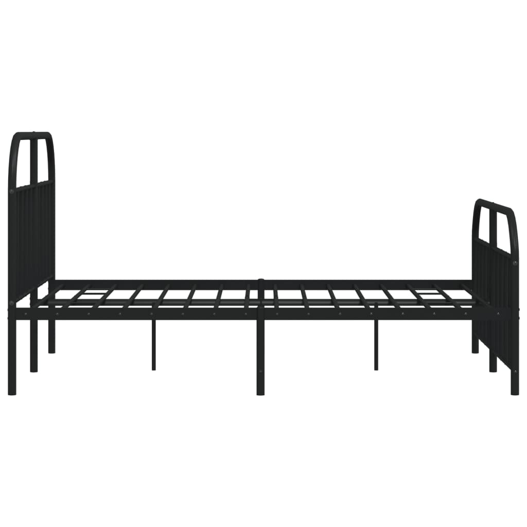 Estrutura de cama com cabeceira e pés 160x200 cm metal preto