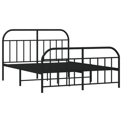 Estrutura de cama com cabeceira e pés 180x200 cm metal preto