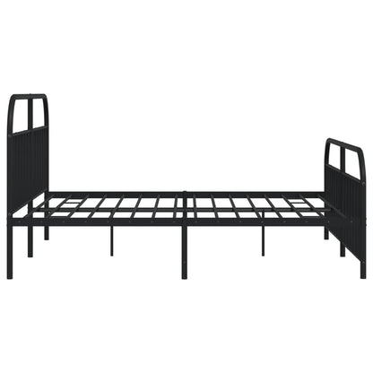 Estrutura de cama com cabeceira e pés 193x203 cm metal preto