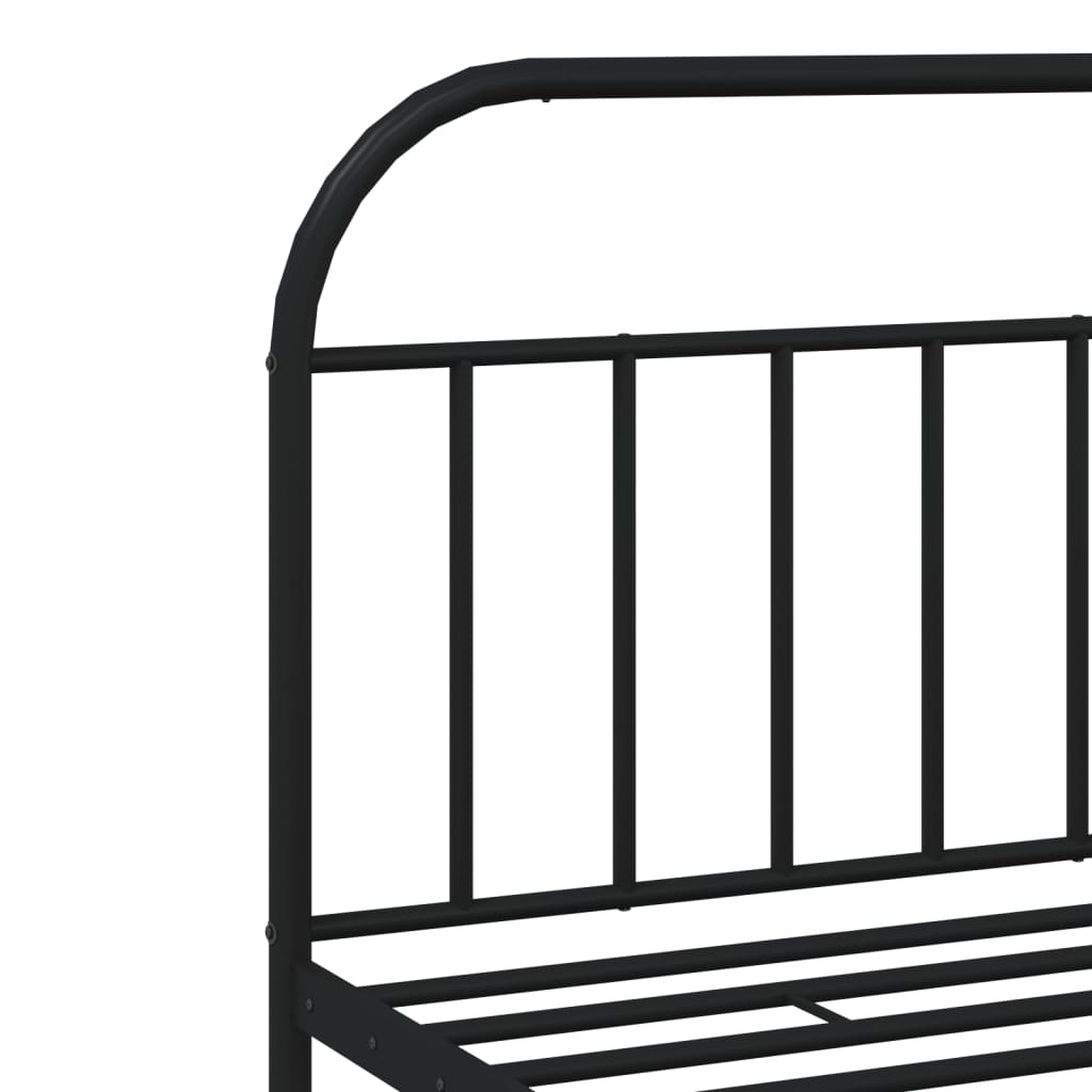 Estrutura de cama com cabeceira e pés 193x203 cm metal preto