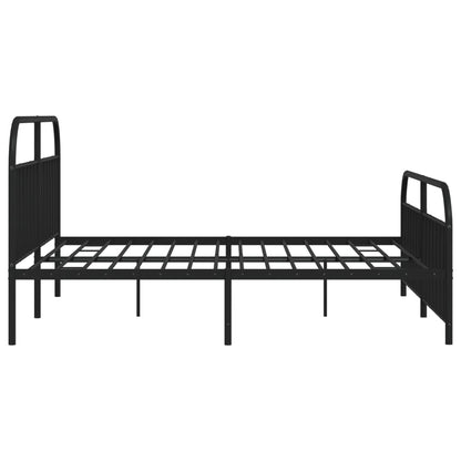 Estrutura de cama com cabeceira e pés 200x200 cm metal preto