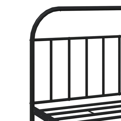 Estrutura de cama com cabeceira e pés 200x200 cm metal preto