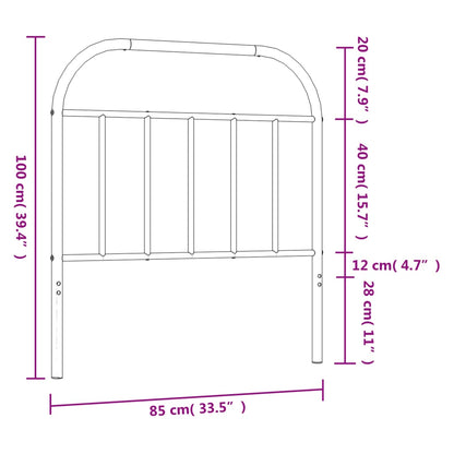 Cabeceira de cama 80 cm metal preto