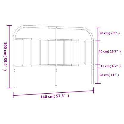 Cabeceira de cama 140 cm metal preto