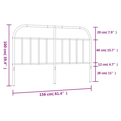 Cabeceira de cama 150 cm metal preto