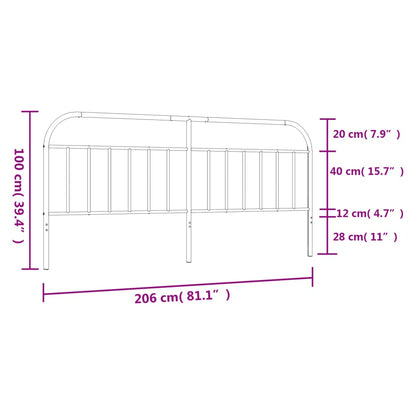 Cabeceira de cama 200 cm metal preto