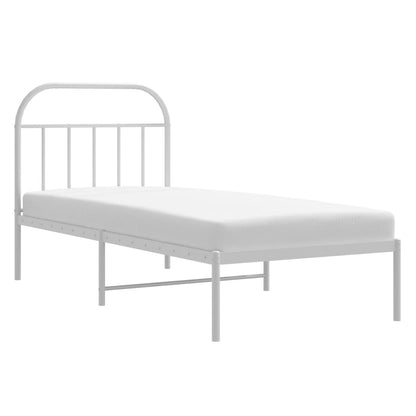 Estrutura de cama com cabeceira 90x190 cm metal branco