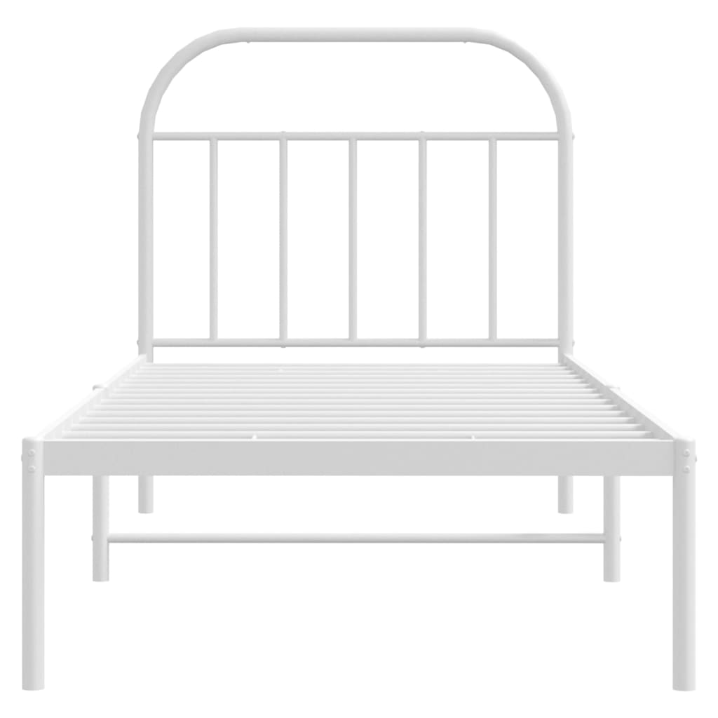 Estrutura de cama com cabeceira 90x190 cm metal branco