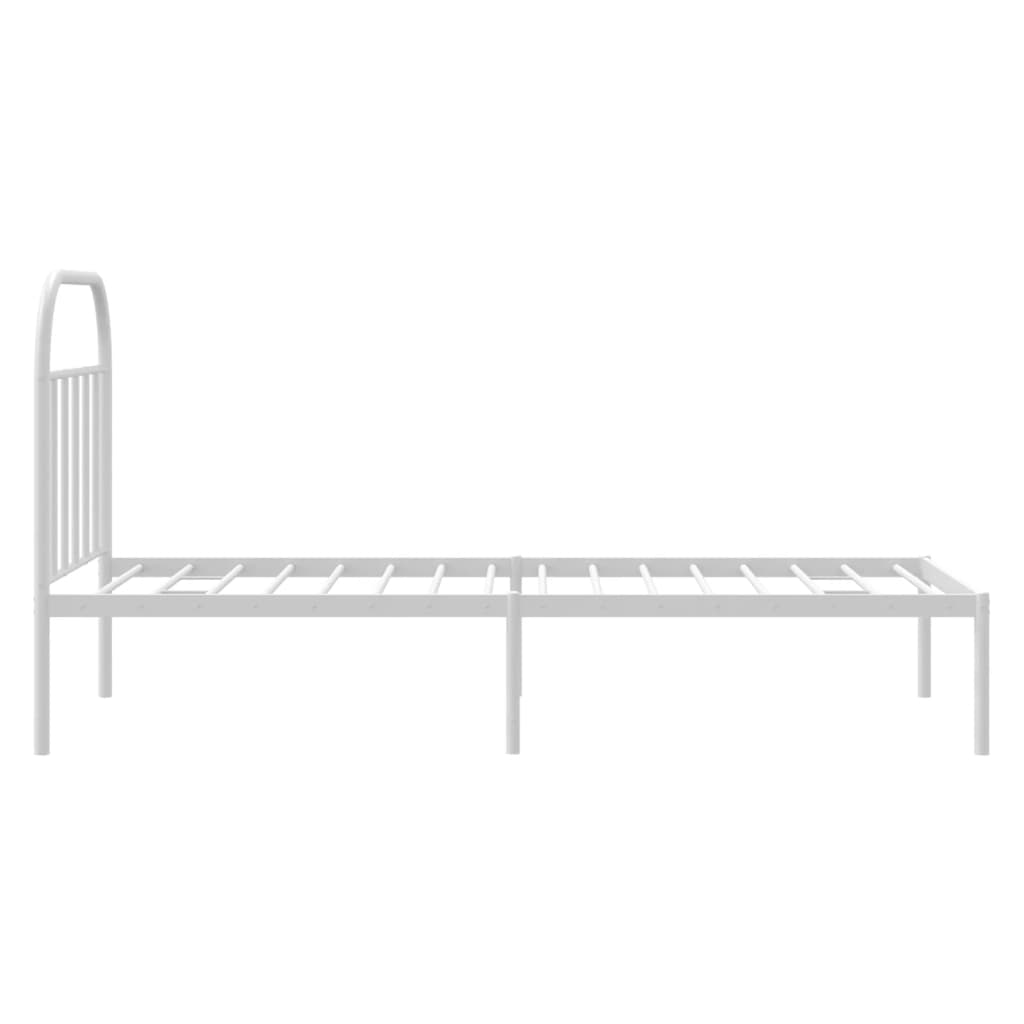 Estrutura de cama com cabeceira 90x190 cm metal branco