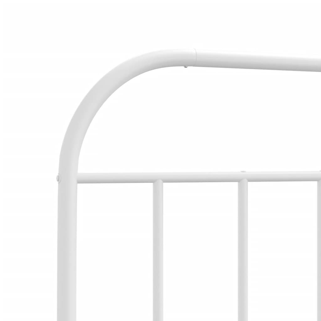 Estrutura de cama com cabeceira 90x190 cm metal branco