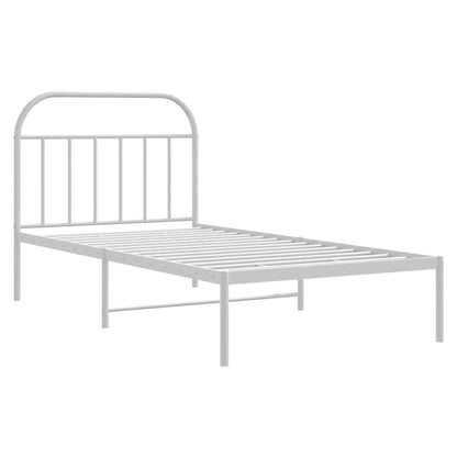 Estrutura de cama com cabeceira 100x200 cm metal branco