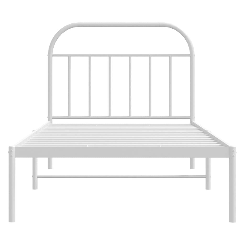 Estrutura de cama com cabeceira 100x200 cm metal branco