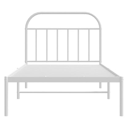 Estrutura de cama com cabeceira 100x200 cm metal branco