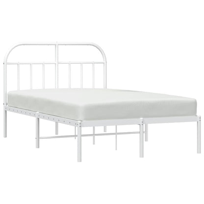 Estrutura de cama com cabeceira 120x190 cm metal branco