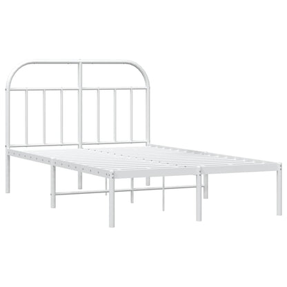 Estrutura de cama com cabeceira 120x190 cm metal branco