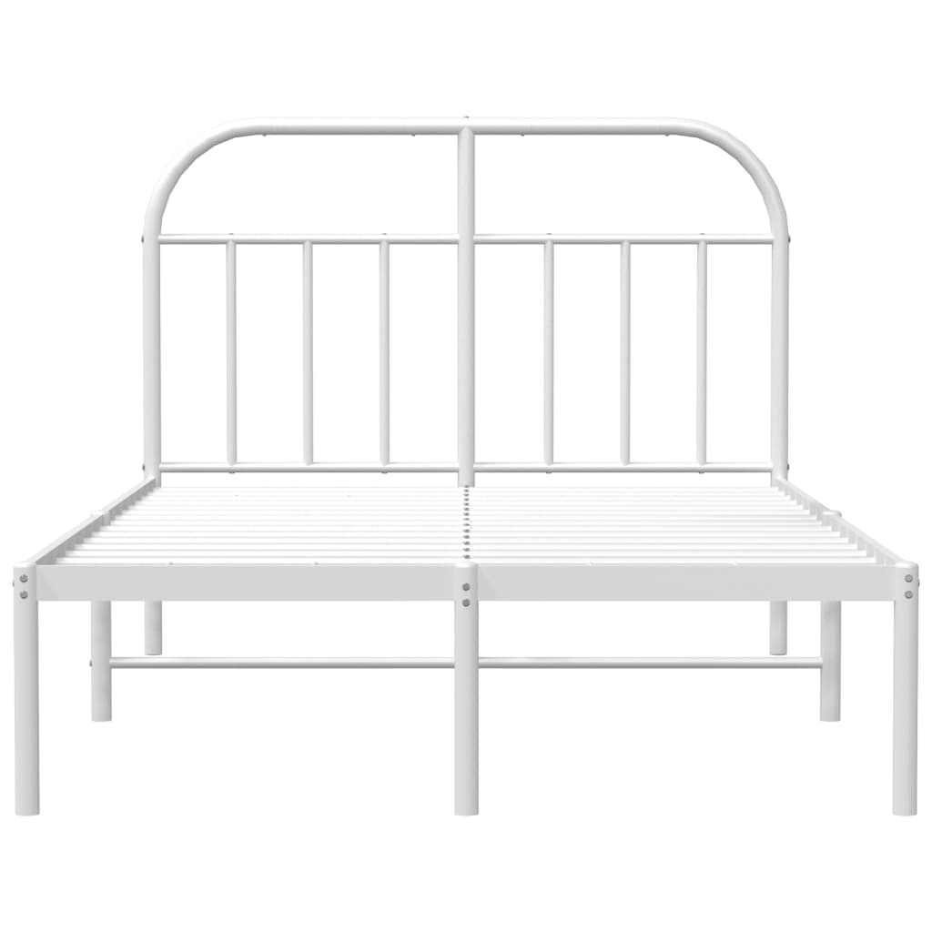 Estrutura de cama com cabeceira 120x190 cm metal branco