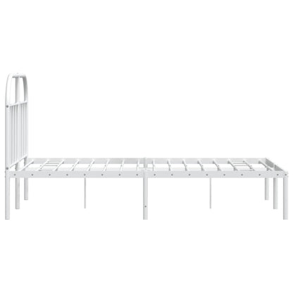 Estrutura de cama com cabeceira 120x190 cm metal branco