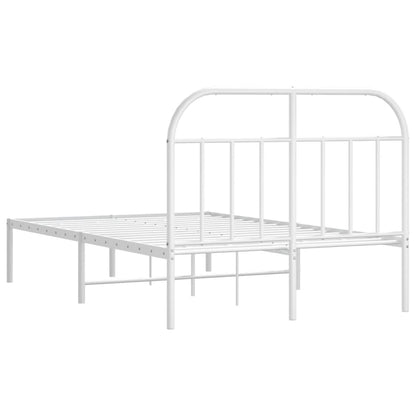 Estrutura de cama com cabeceira 120x190 cm metal branco