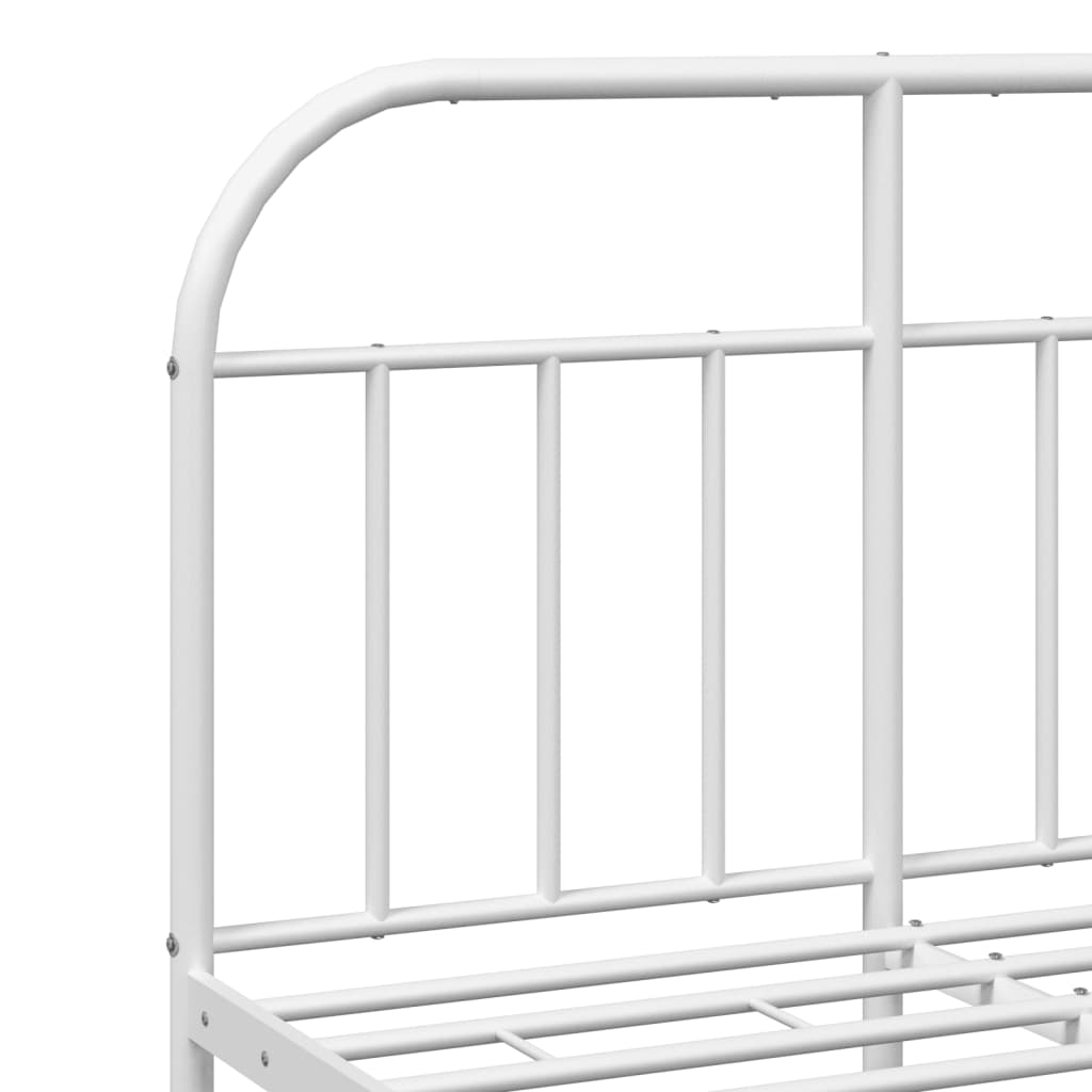 Estrutura de cama com cabeceira 120x190 cm metal branco