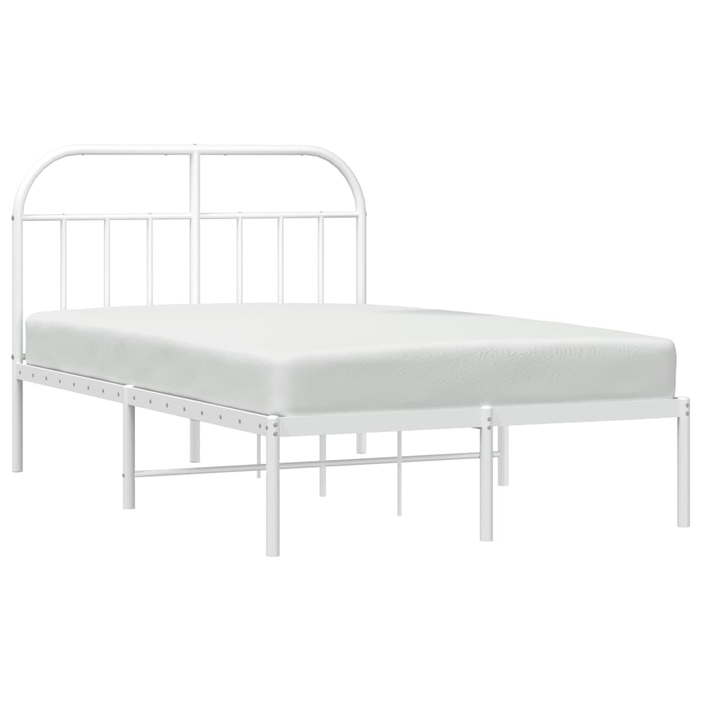 Estrutura de cama com cabeceira 120x200 cm metal branco