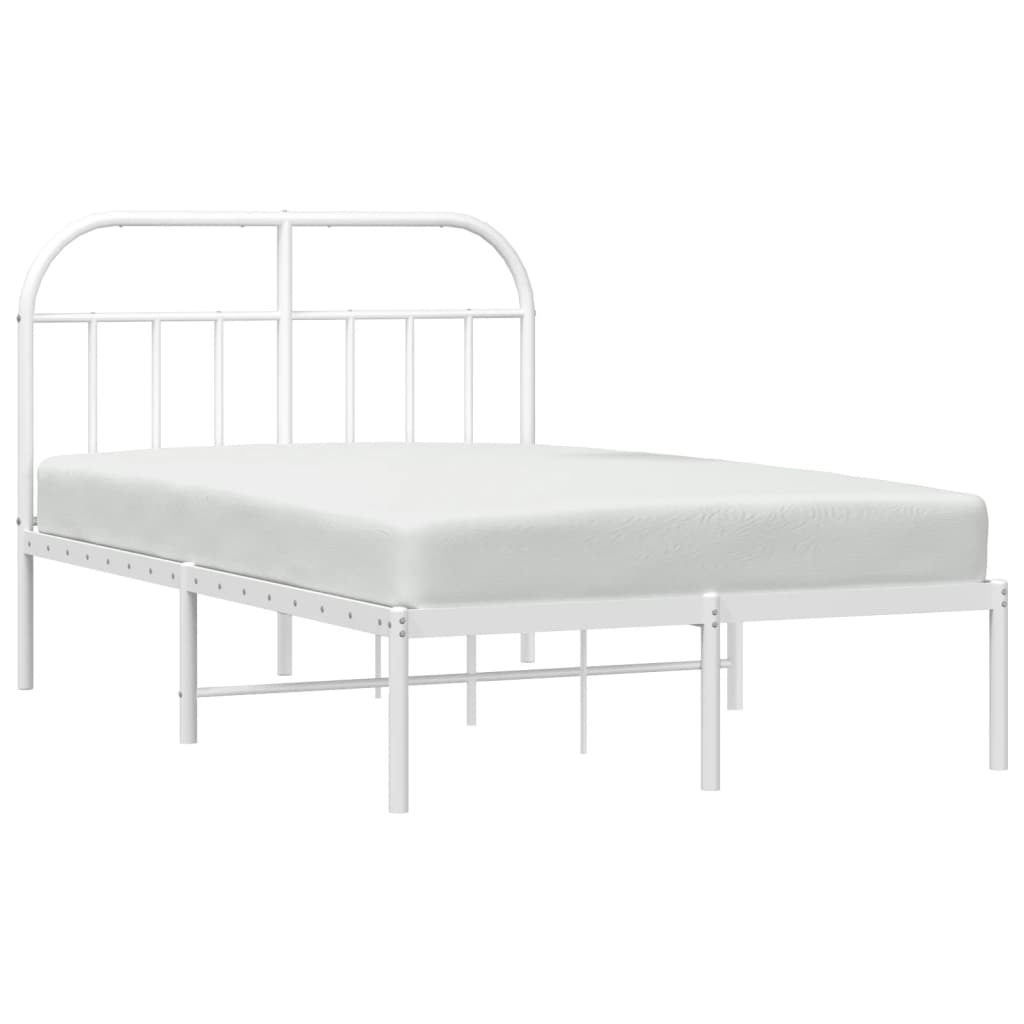 Estrutura de cama com cabeceira 135x190 cm metal branco