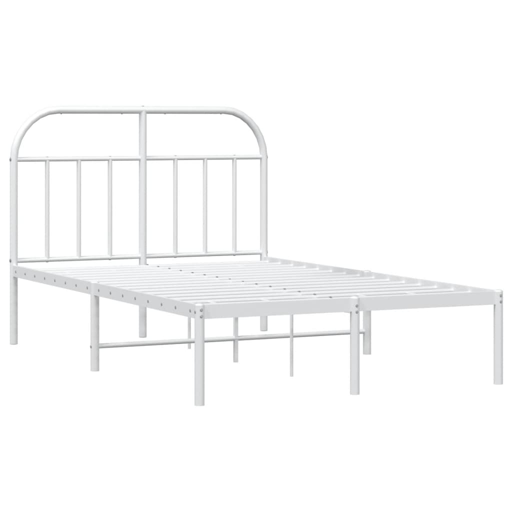 Estrutura de cama com cabeceira 135x190 cm metal branco