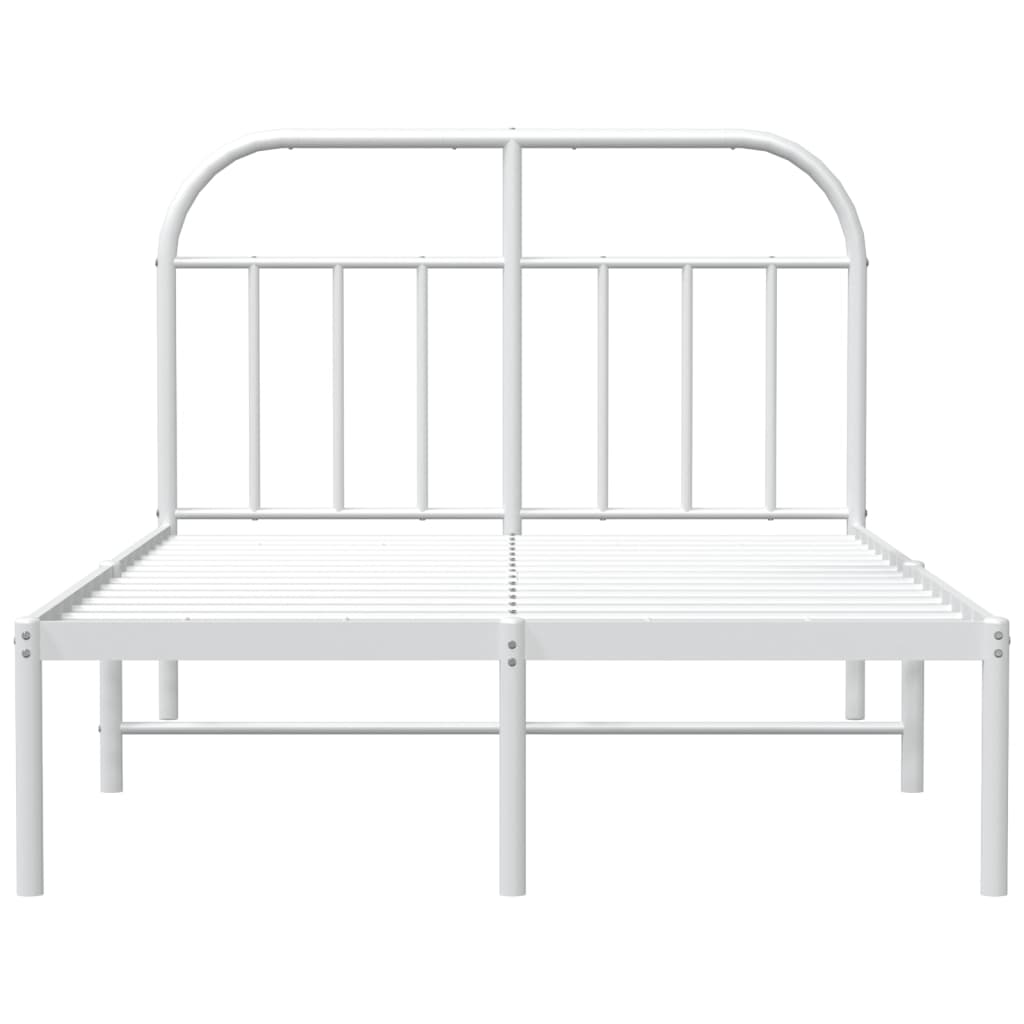 Estrutura de cama com cabeceira 135x190 cm metal branco