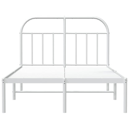 Estrutura de cama com cabeceira 135x190 cm metal branco