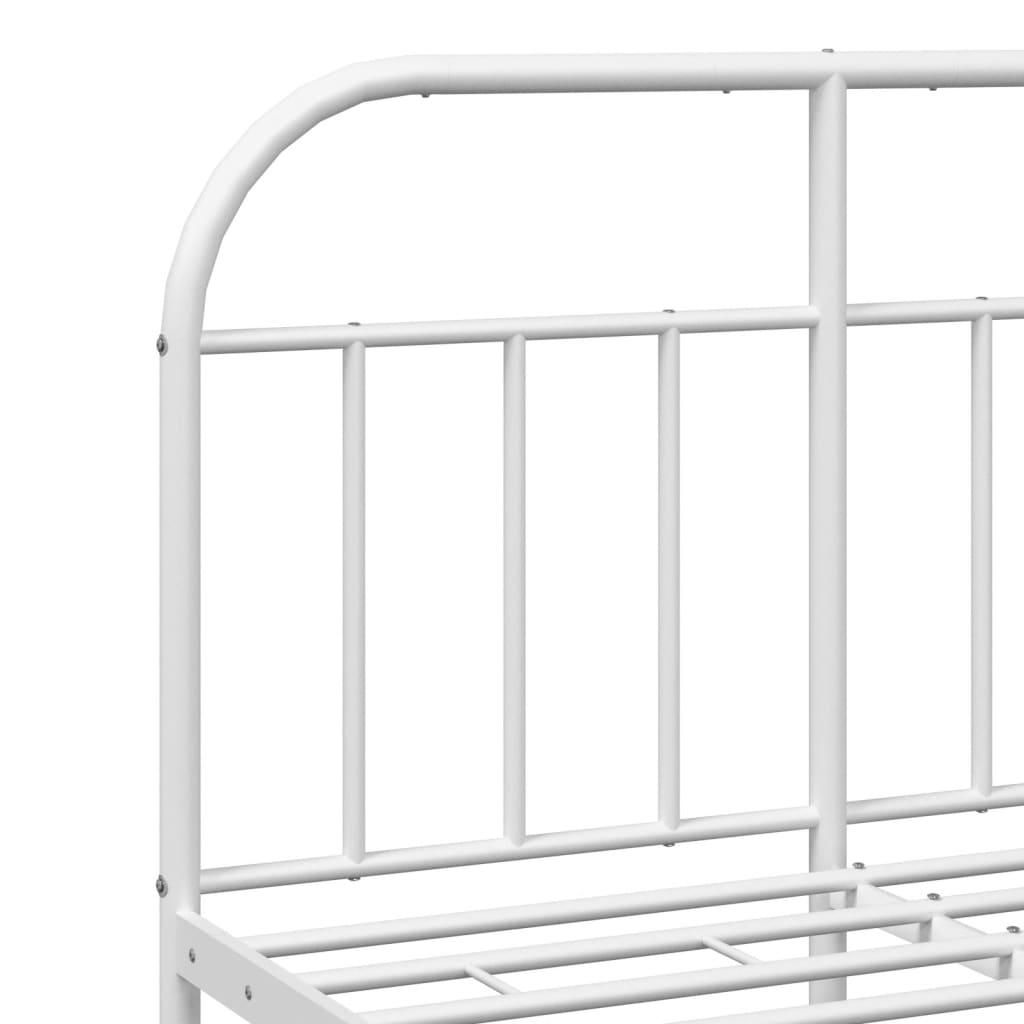 Estrutura de cama com cabeceira 135x190 cm metal branco