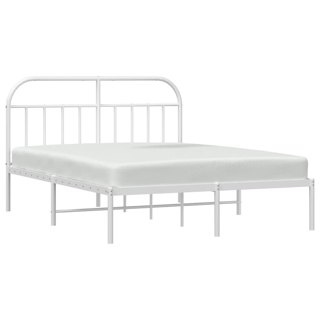 Estrutura de cama com cabeceira 140x200 cm metal branco