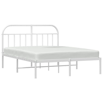 Estrutura de cama com cabeceira 140x200 cm metal branco