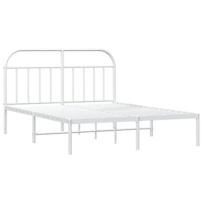 Estrutura de cama com cabeceira 140x200 cm metal branco