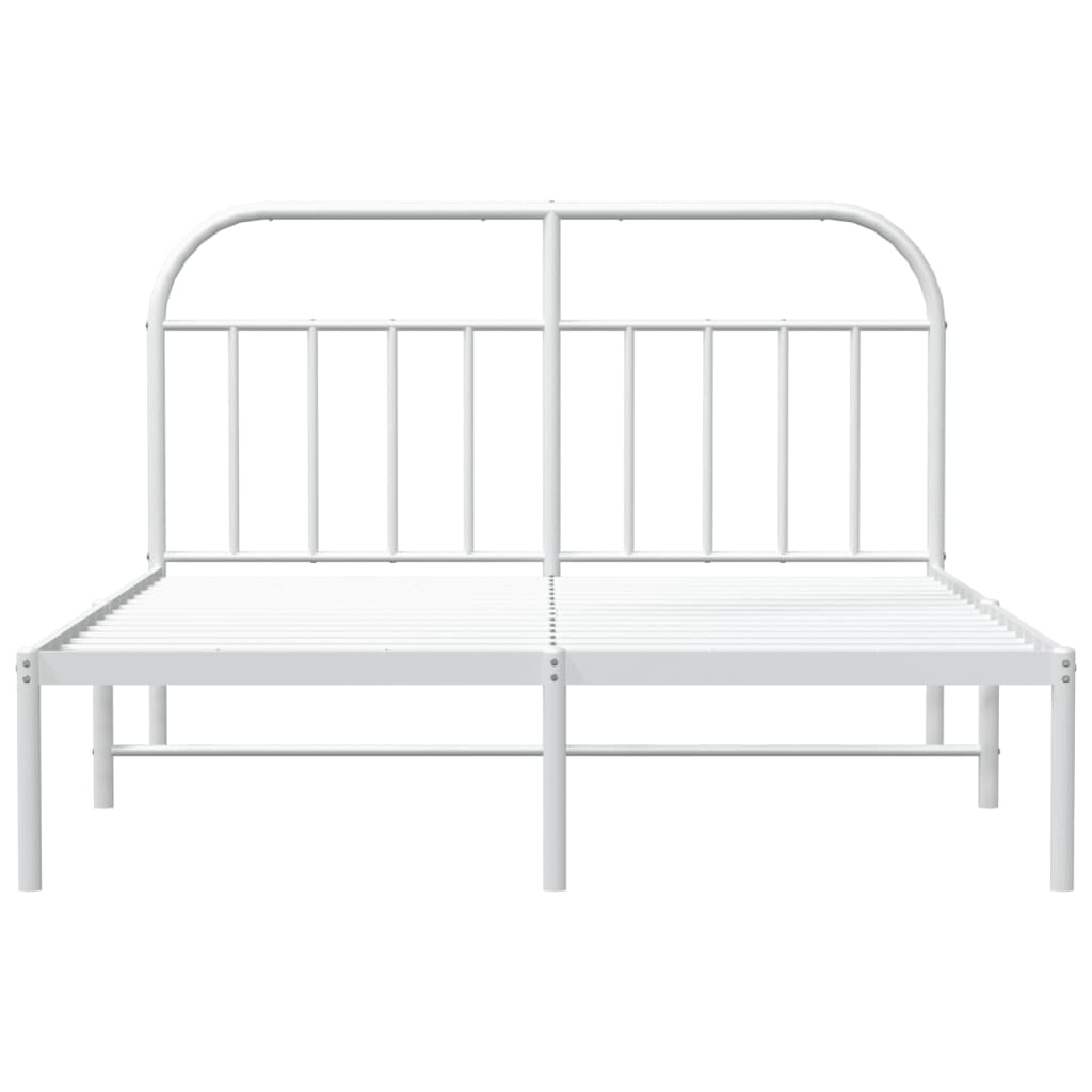 Estrutura de cama com cabeceira 140x200 cm metal branco