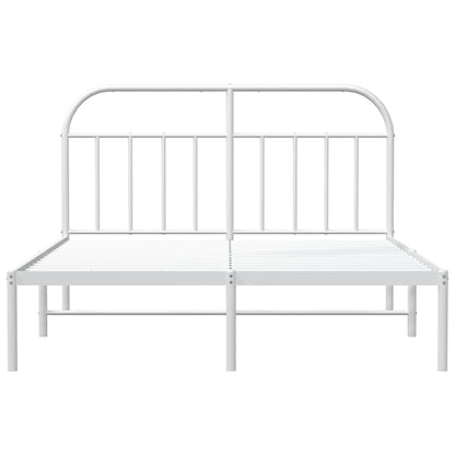 Estrutura de cama com cabeceira 140x200 cm metal branco