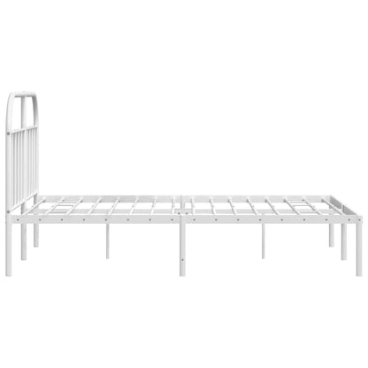 Estrutura de cama com cabeceira 140x200 cm metal branco