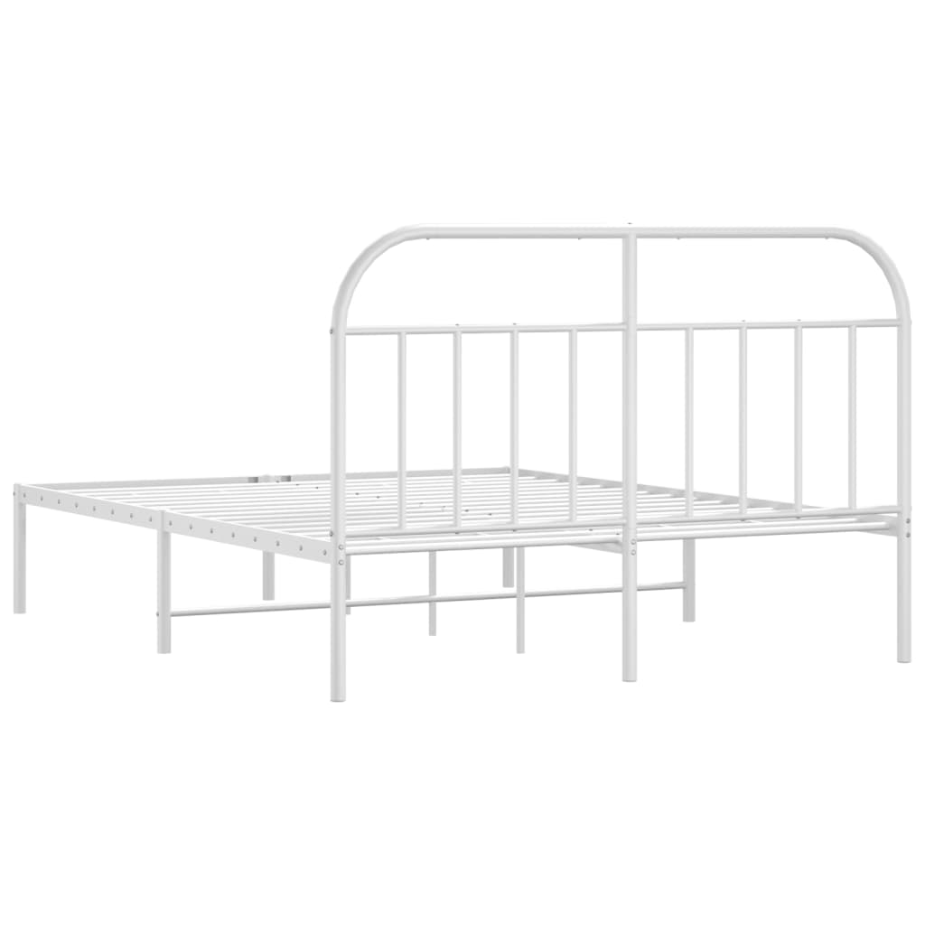 Estrutura de cama com cabeceira 140x200 cm metal branco