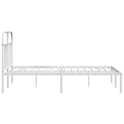 Estrutura de cama com cabeceira 150x200 cm metal branco