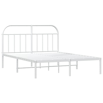 Estrutura de cama com cabeceira 160x200 cm metal branco