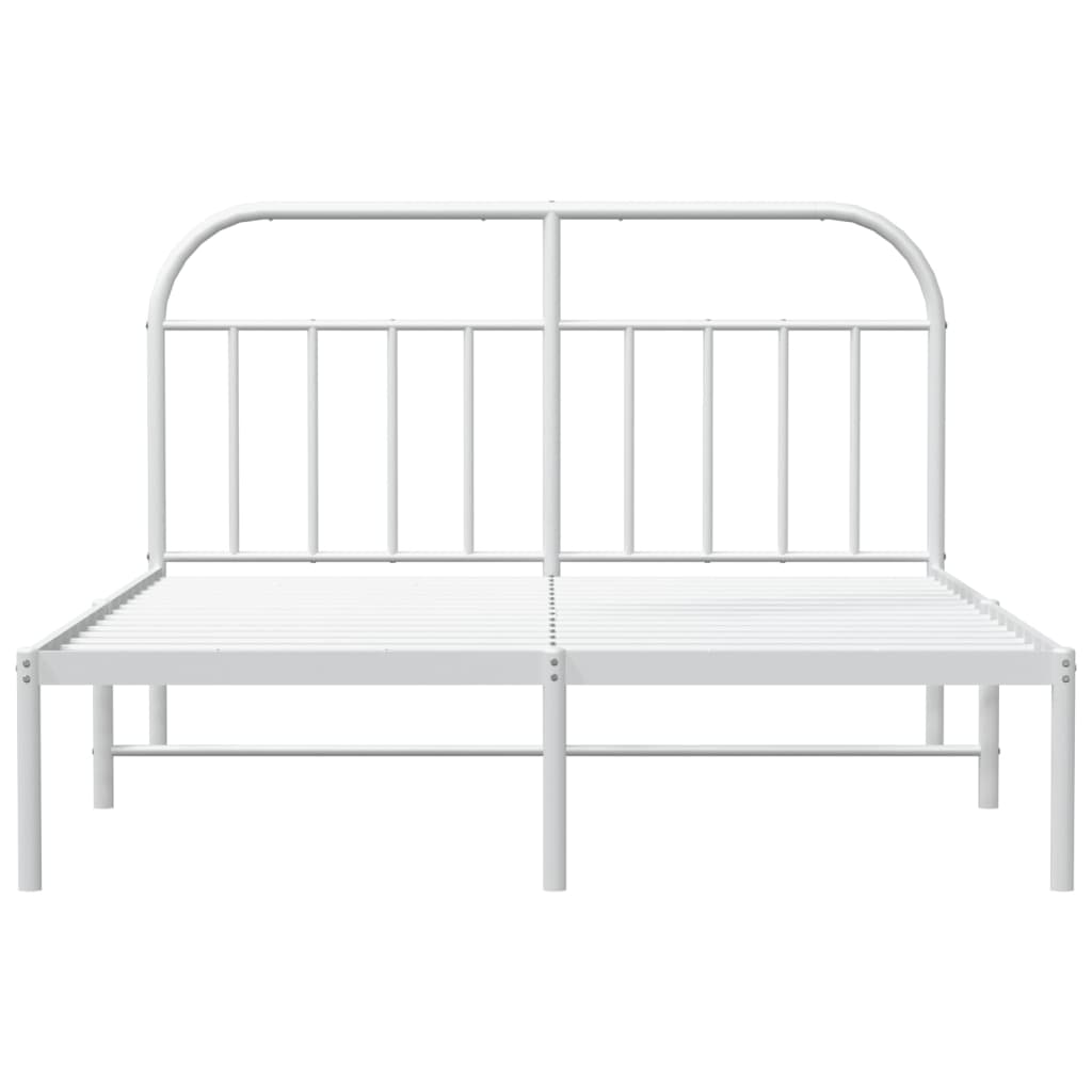 Estrutura de cama com cabeceira 160x200 cm metal branco