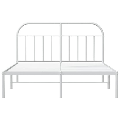 Estrutura de cama com cabeceira 160x200 cm metal branco