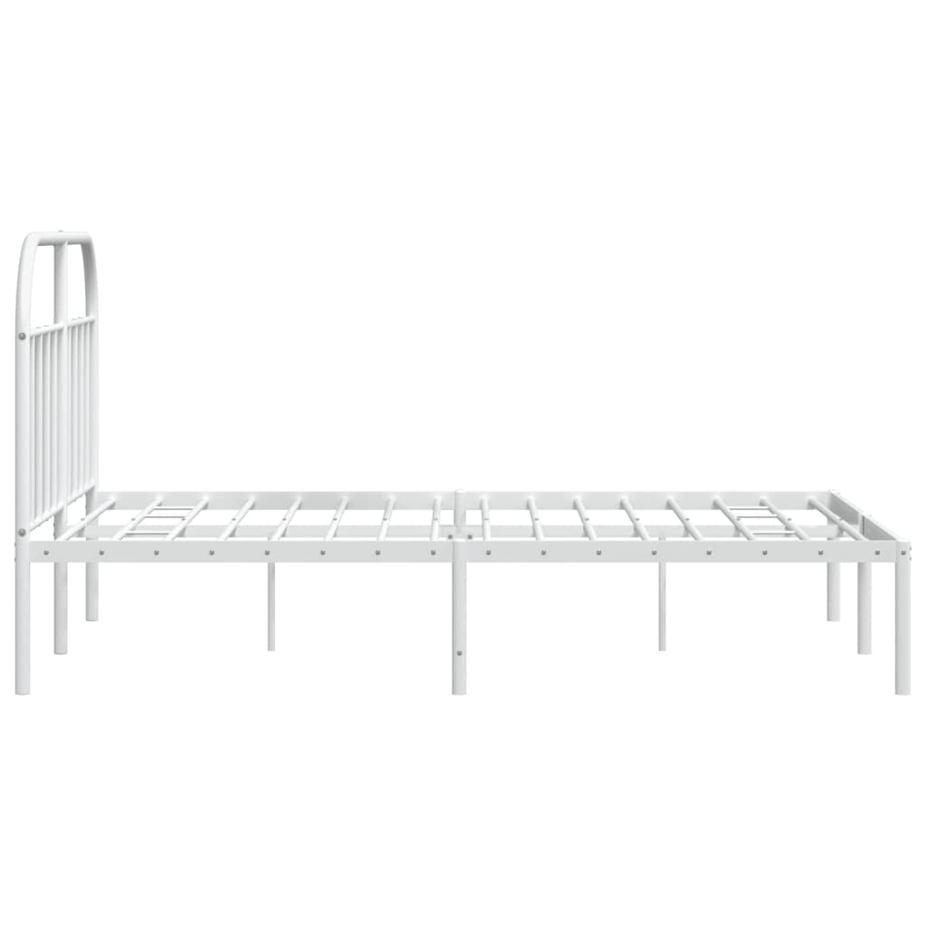 Estrutura de cama com cabeceira 160x200 cm metal branco