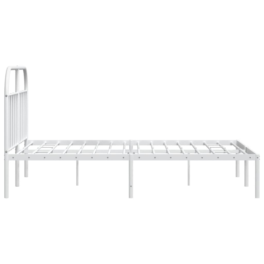 Estrutura de cama com cabeceira 180x200 cm metal branco