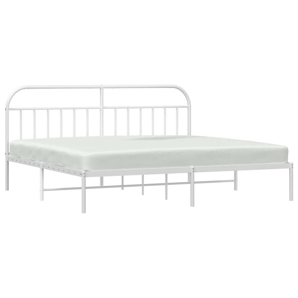 Estrutura de cama com cabeceira 193x203 cm metal branco