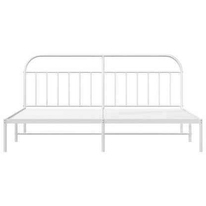 Estrutura de cama com cabeceira 193x203 cm metal branco