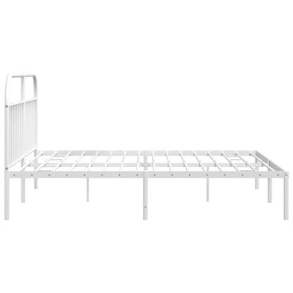 Estrutura de cama com cabeceira 193x203 cm metal branco