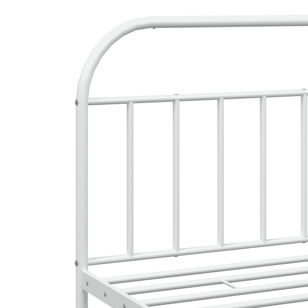 Estrutura de cama com cabeceira 193x203 cm metal branco