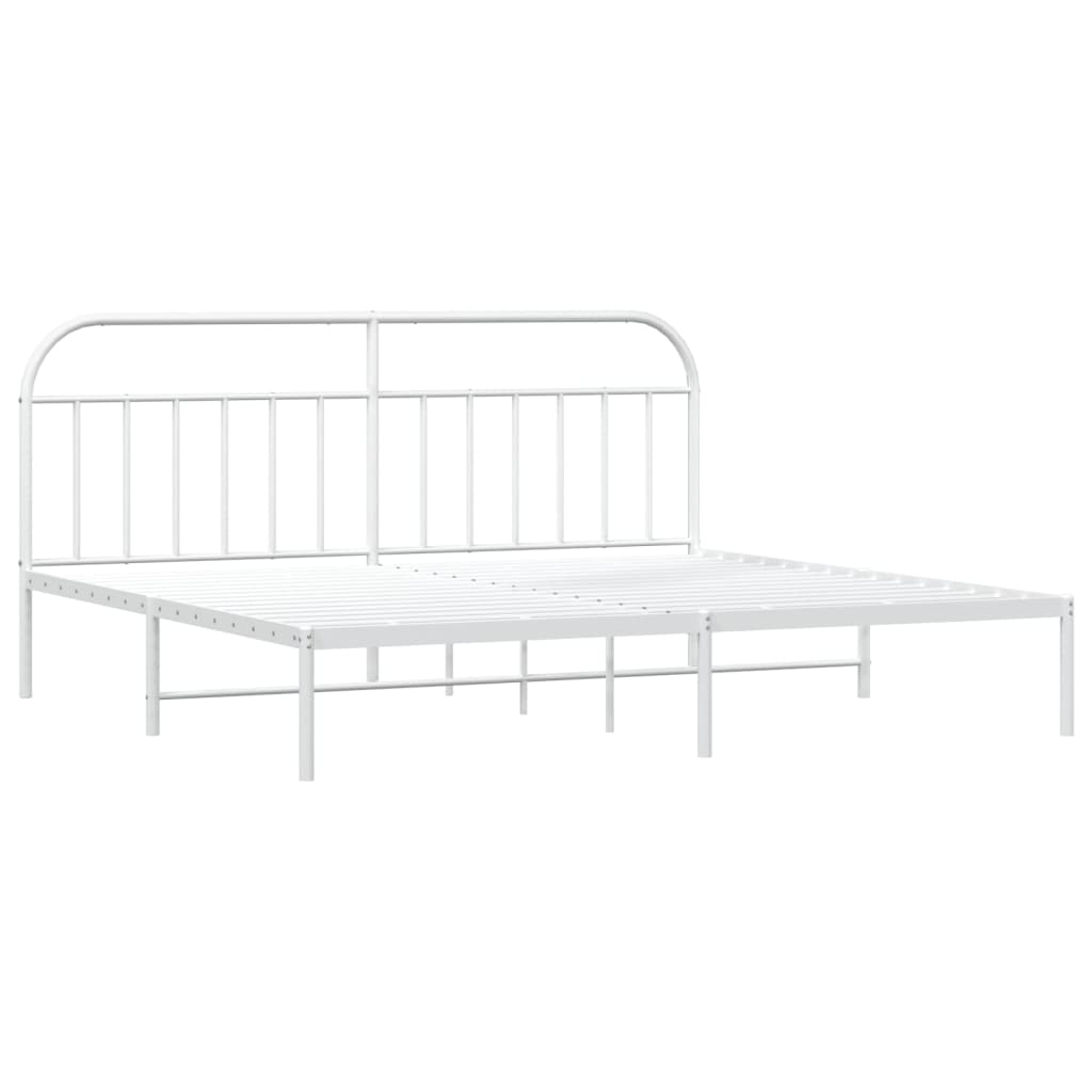 Estrutura de cama com cabeceira 200x200 cm metal branco