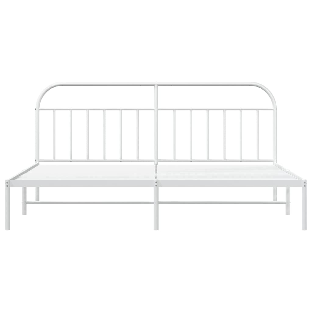 Estrutura de cama com cabeceira 200x200 cm metal branco