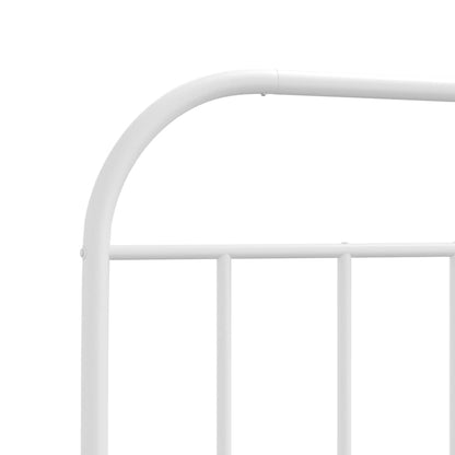 Estrutura de cama com cabeceira e pés 100x190 cm metal branco